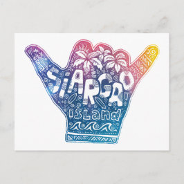 Siargao ösurfing shaka hand vykort