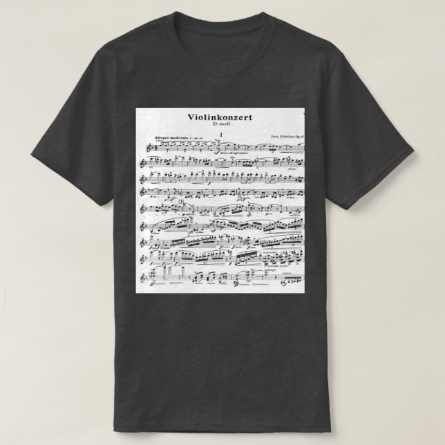 Sibelius Violin Concerto Long T Shirt (Design framsida)