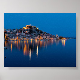 Sibenik at blue hour poster
