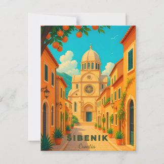 Šibenik Kroatien Vintage Resemina PostKORT – St. J Vykort