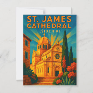 Šibenik Kroatien Vintage resor PostCAR- St. James Vykort