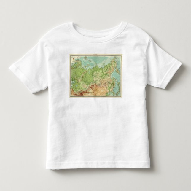 Siberia karta med sändningsruttar tee shirt (Framsida)