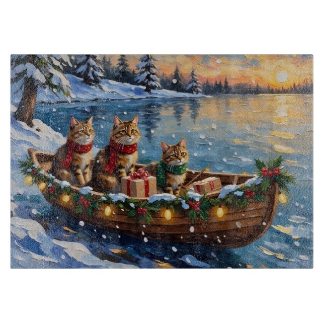 Siberian Cat Christmas Boat Holiday (Framsidan)