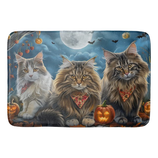 Siberian Cat Halloween Spooky Badrumsmatta (Framsidan)