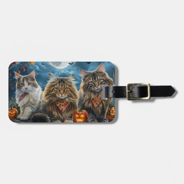 Siberian Cat Halloween Spooky Bagagebricka (Horisontell Framsida)