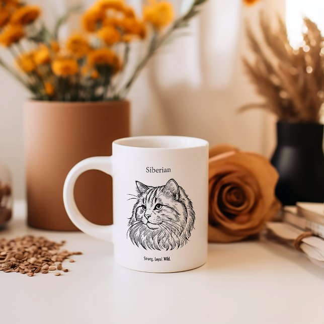 Siberian Cat Porträtt Kaffemugg (Skapare uppladdad)