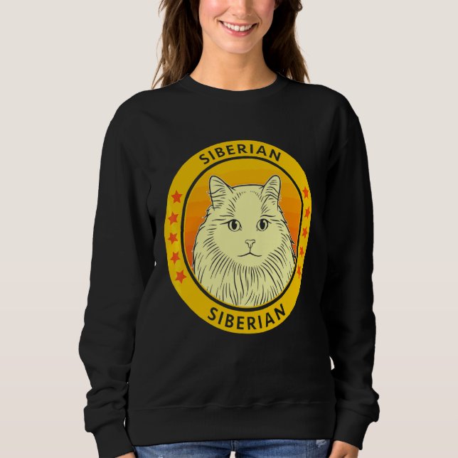 Siberian Cat Porträtt T Shirt (Framsida)