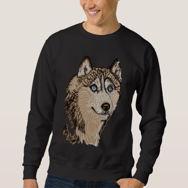 Siberian husky 2 TS Passande Lång Ärmad Tröja (Framsida)