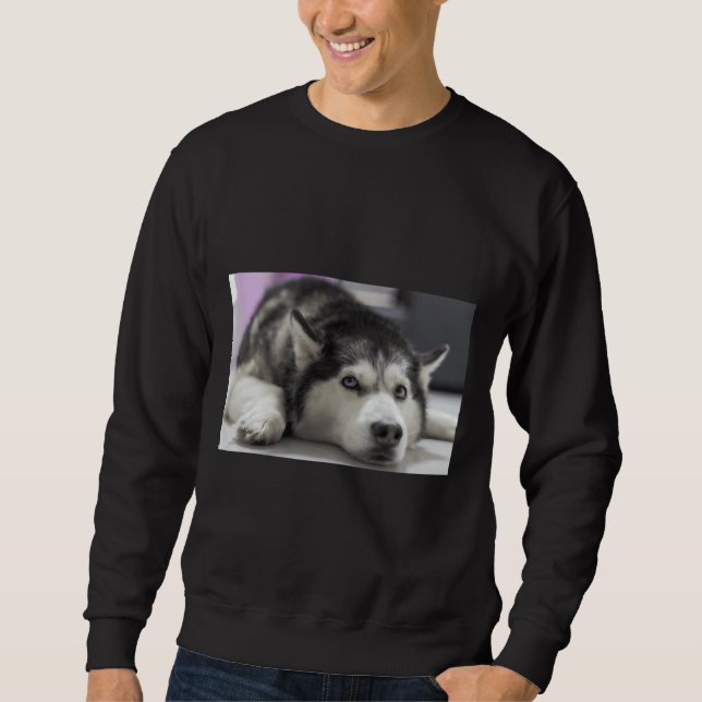 Siberian husky 32 lång ärmad tröja (Framsida)