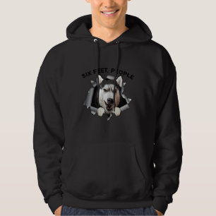 Siberian husky 6-fots-folkmask för Ansikte Hoodie