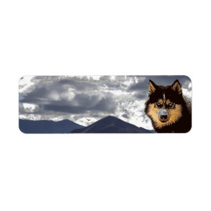 Siberian husky-adressetikett returadress etikett