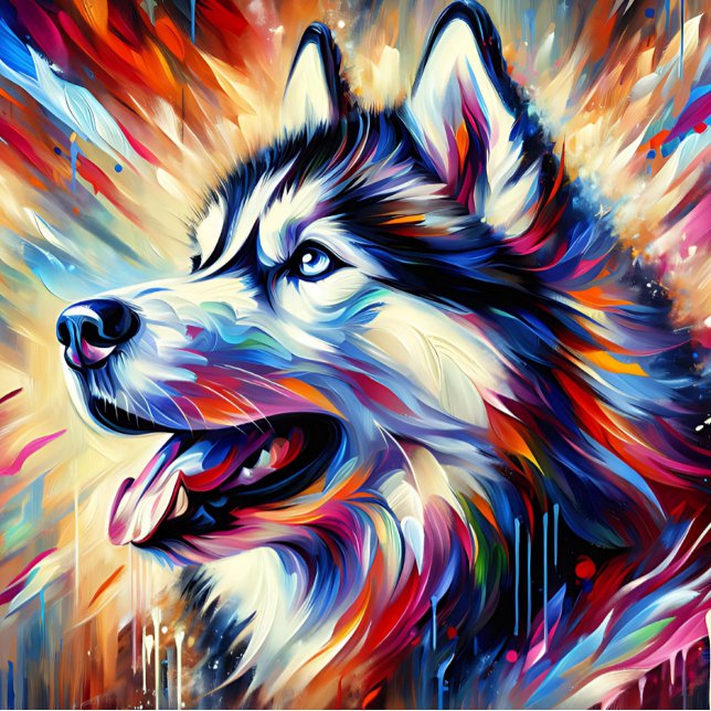 Siberian husky Akrylutskrift | Färgstark | Vibrant Pussel (Skapare uppladdad)