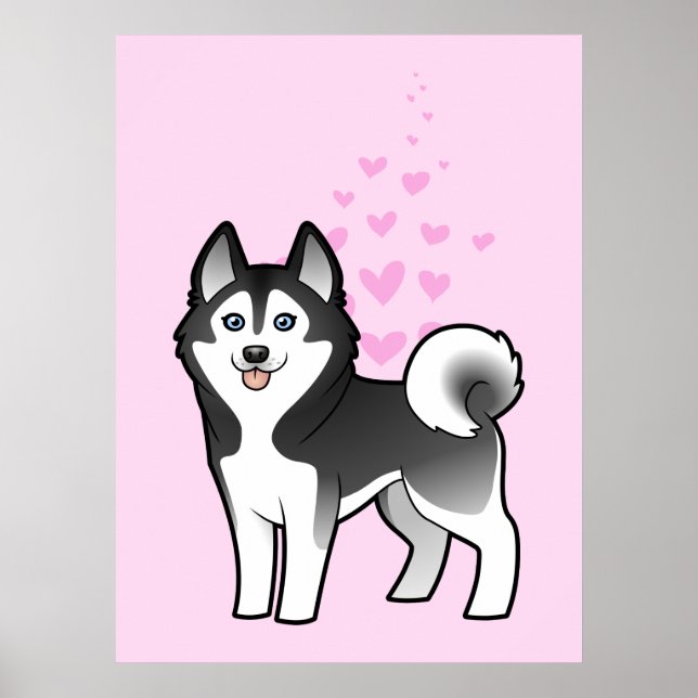 Siberian husky / Alaska Malamute Kärlek Poster (Framsidan)
