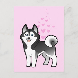 siberian husky / Alaska Malamute Kärlek Vykort