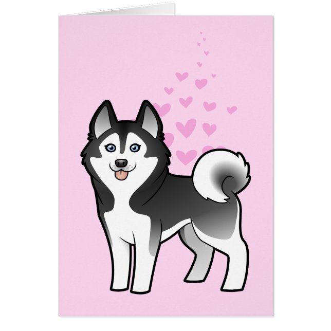 Siberian husky/alaskabo Malamutekärlek Hälsningskort (Framsidan)