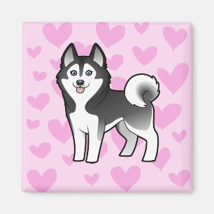 Siberian husky/alaskabo Malamutekärlek Magnet