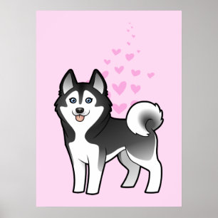 Siberian husky/alaskabo Malamutekärlek Poster