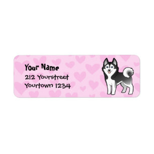 Siberian husky/alaskabo Malamutekärlek Returadress Etikett