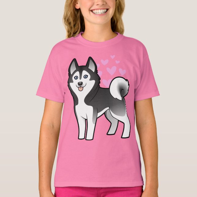 Siberian Husky / Alaskan Malamute Kärlek T-shirt (Framsida)