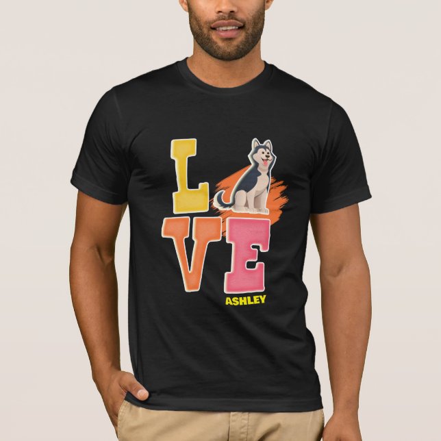 Siberian husky älskare färg t shirt (Framsida)