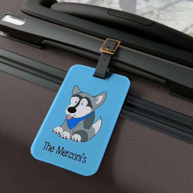 Siberian husky Anpassade Luggage Tag Bagagebricka (Siberian Husky Customized Double Sided Luggage Tag)