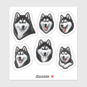 Siberian husky, Anpassningsbar-klippt vinylstekar Klistermärken