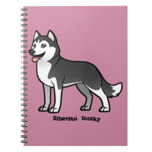 Siberian husky anteckningsbok med spiral