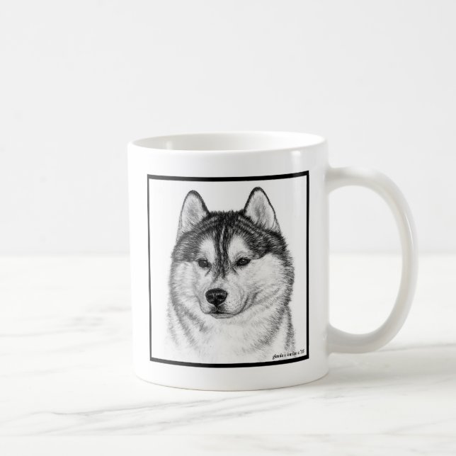 Siberian husky Art by Glenda S. Harlan Kaffemugg (Höger)