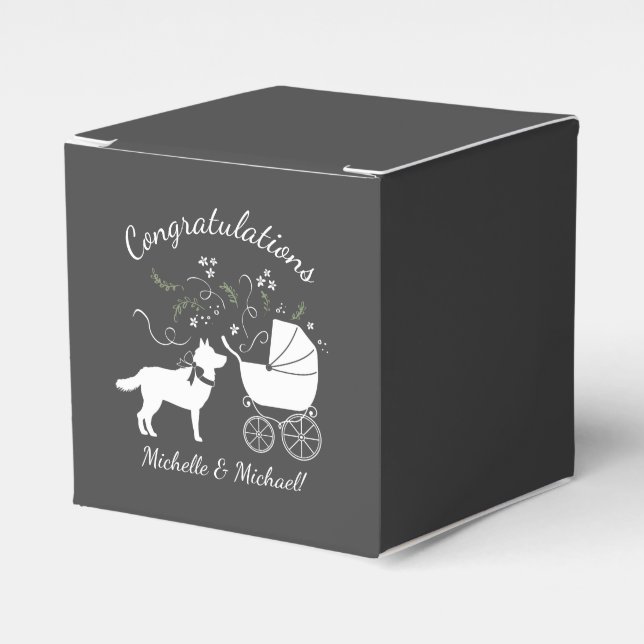 Siberian husky Baby Shower Presentaskar (Framsidan Sidan)