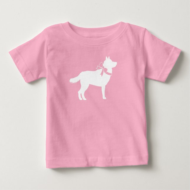 Siberian husky Baby Shower T Shirt (Framsida)