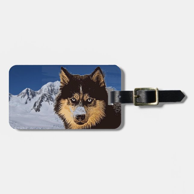 Siberian husky Bag Märkre Bagagebricka (Horisontell Framsida)