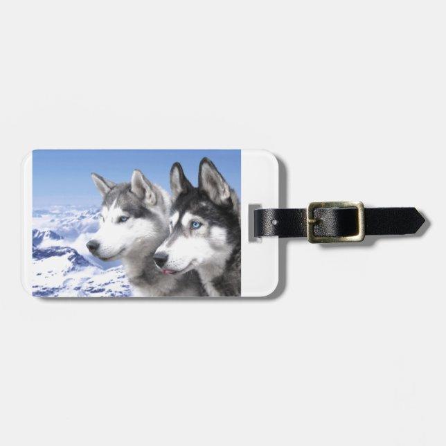 Siberian husky bagagebricka (Horisontell Framsida)