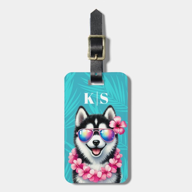 Siberian Husky Bagageetikett Bagagebricka (Vertikal Framsida)