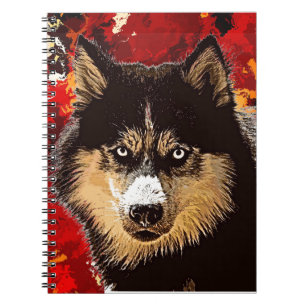 Siberian husky bärbar dator anteckningsbok