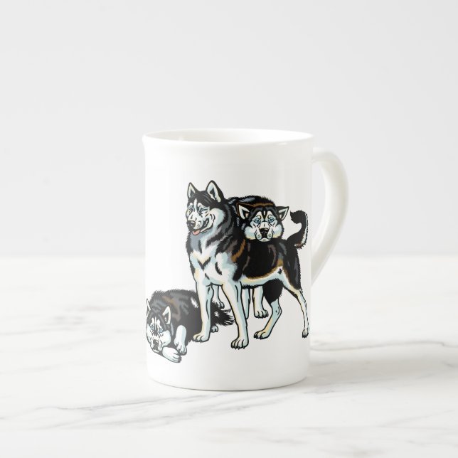 siberian husky benporslin mugg (Framsida höger)