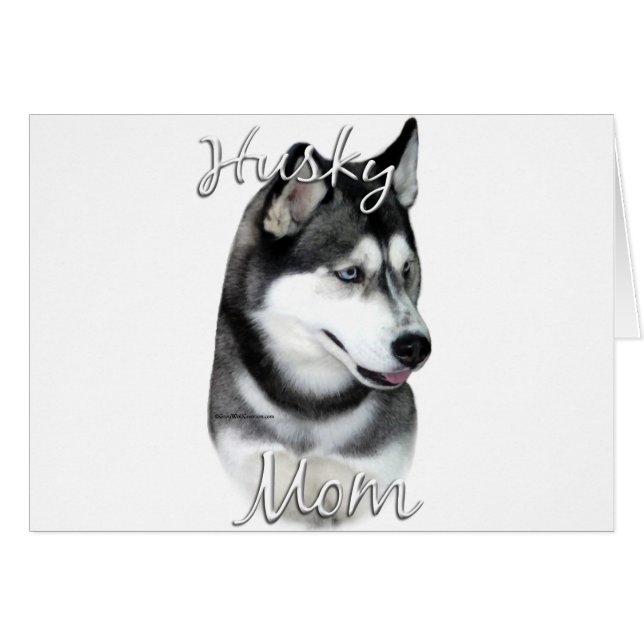 Siberian husky (blk) Mamma 2 Hälsningskort (Framsidan Horizontal)