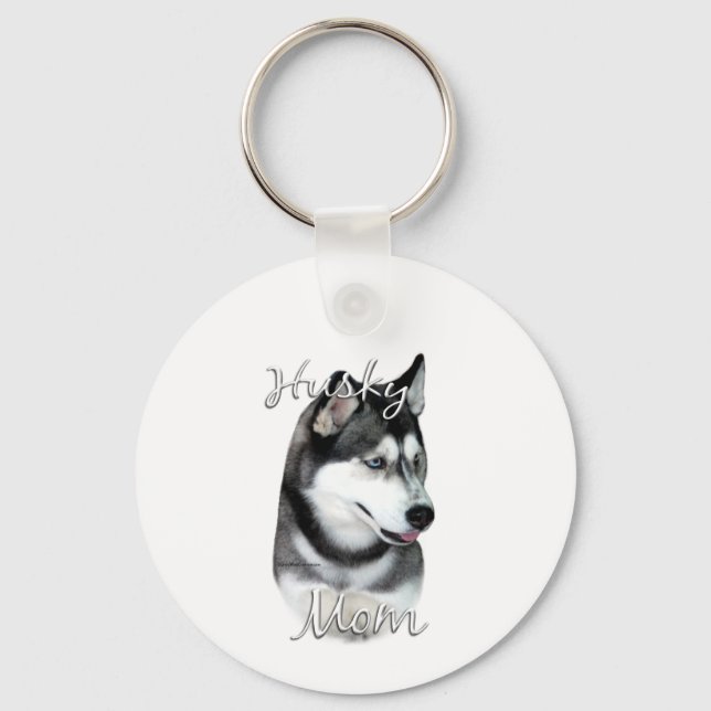 Siberian husky (blk) Mamma 2 Nyckelring (Framsida)
