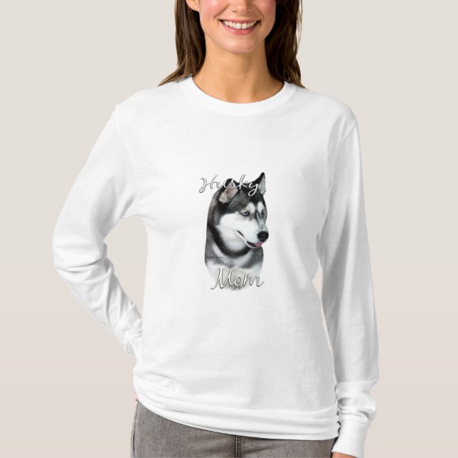 Siberian husky (blk) Mamma 2 T Shirt (Framsida)
