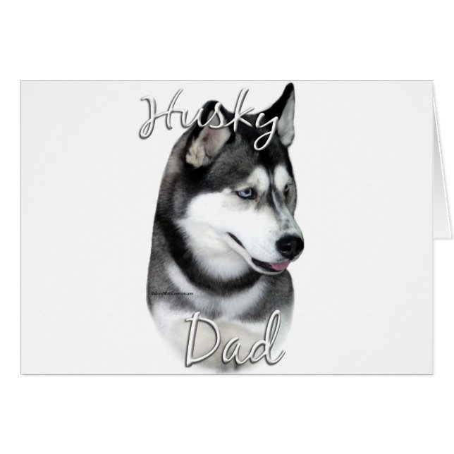 Siberian husky (blk) Pappa 2 Hälsningskort (Framsidan Horizontal)