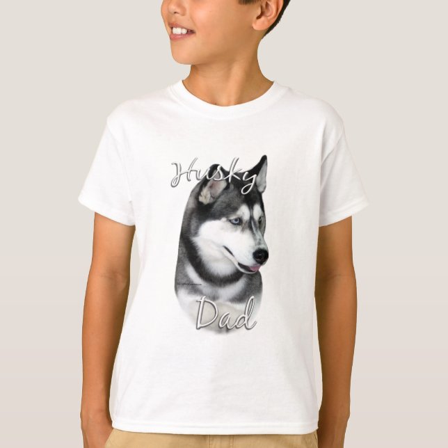 Siberian husky (blk) Pappa 2 Tee Shirt (Framsida)