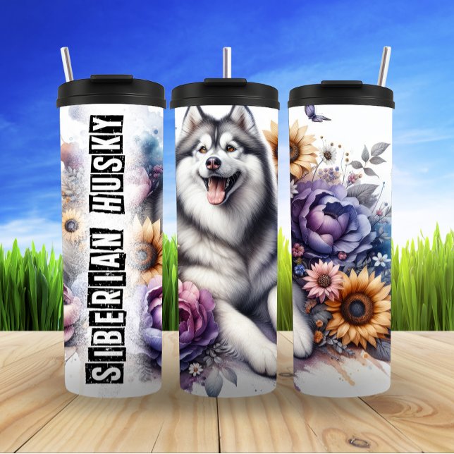 Siberian husky Blommigt Fantasy (Skapare uppladdad)