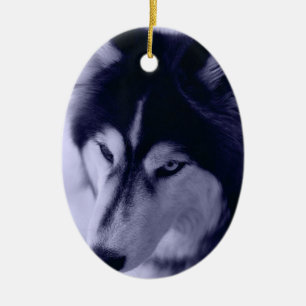 Siberian husky Blue Tint Ornament