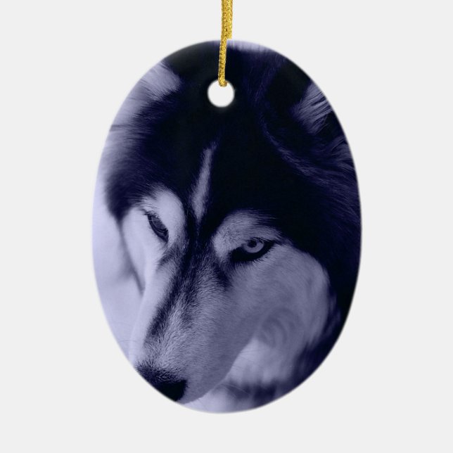 Siberian husky Blue Tint Ornament (Framsidan)