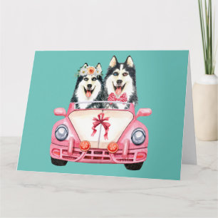 Siberian husky Bröllop Design Kort
