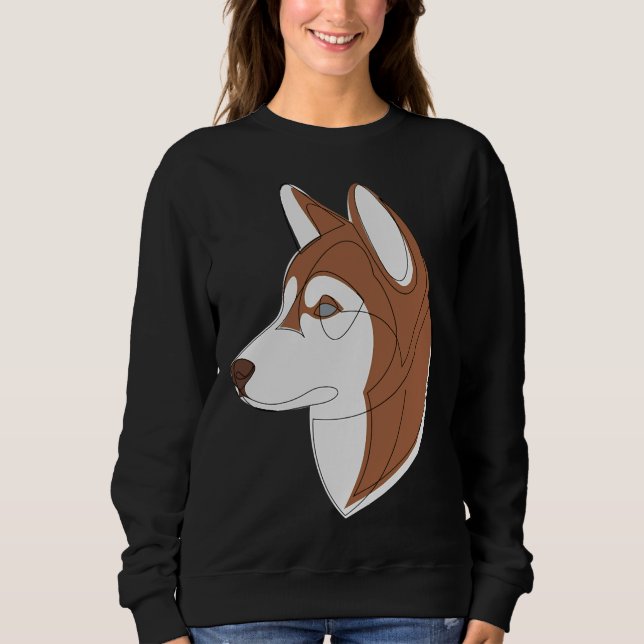 Siberian husky Brown T Shirt (Framsida)