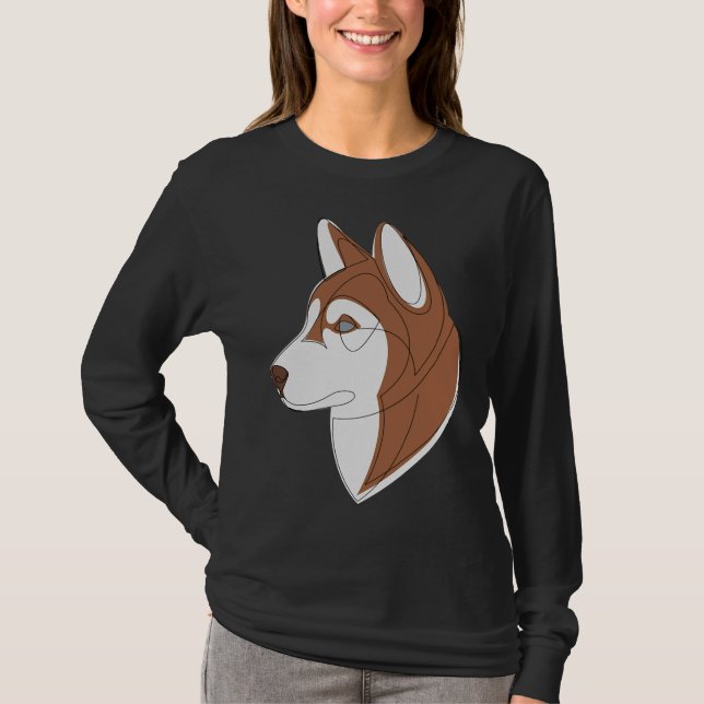 Siberian husky Brown T Shirt (Framsida)