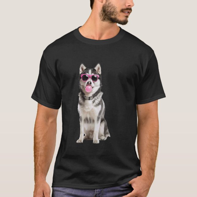 Siberian Husky Bubble Gum T Shirt (Framsida)