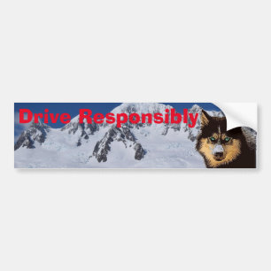 Siberian husky Bumper Sticker Bildekal