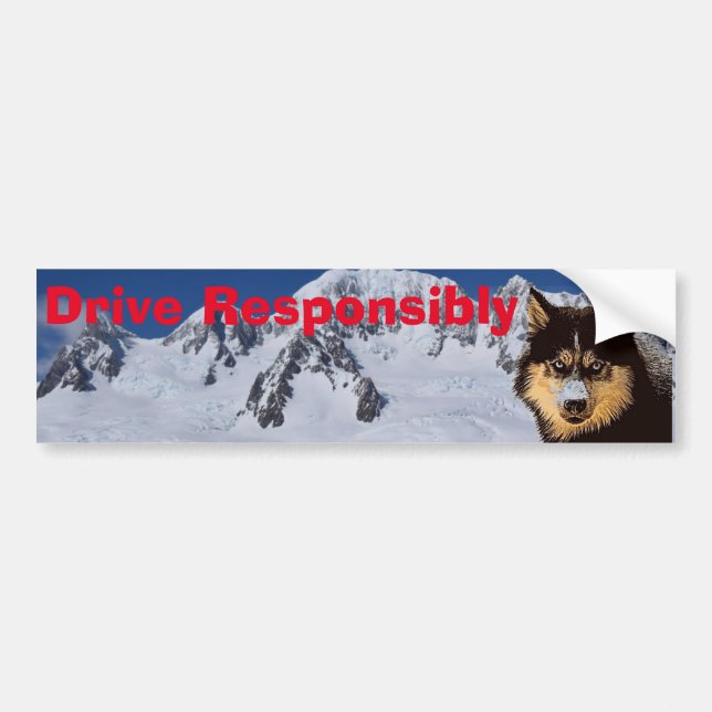 Siberian husky Bumper Sticker Bildekal (Framsidan)