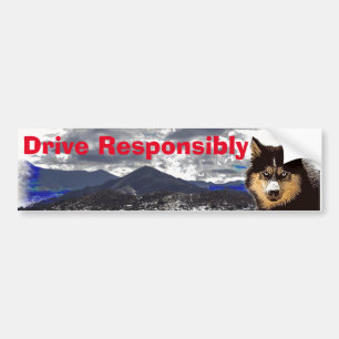 Siberian husky Bumper Sticker Bildekal